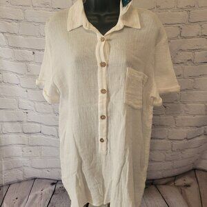 Roxy Bright White Juniors Biarritz Cotton Romper Swim Cover-up